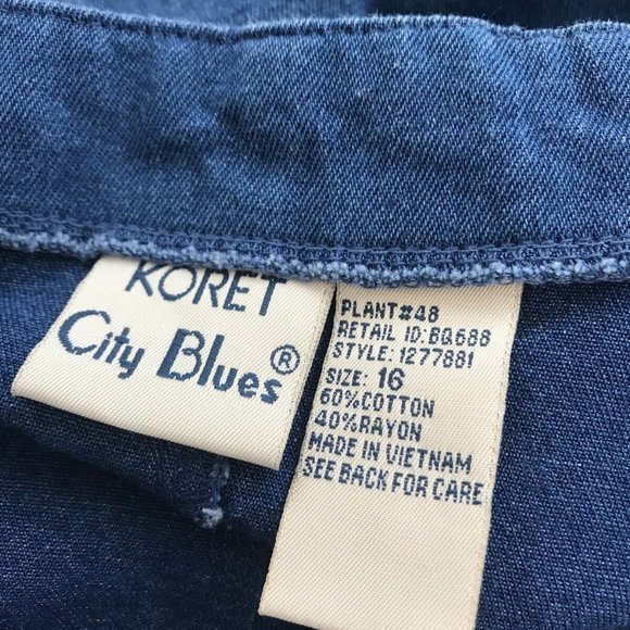 Koret City Blues Modest Long Skirt 16 Straight Beaded Embroidered Elastic Waist - Picture 4 of 4